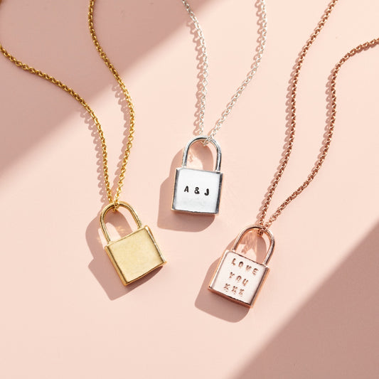 Personalised Love Padlock Charm Necklace