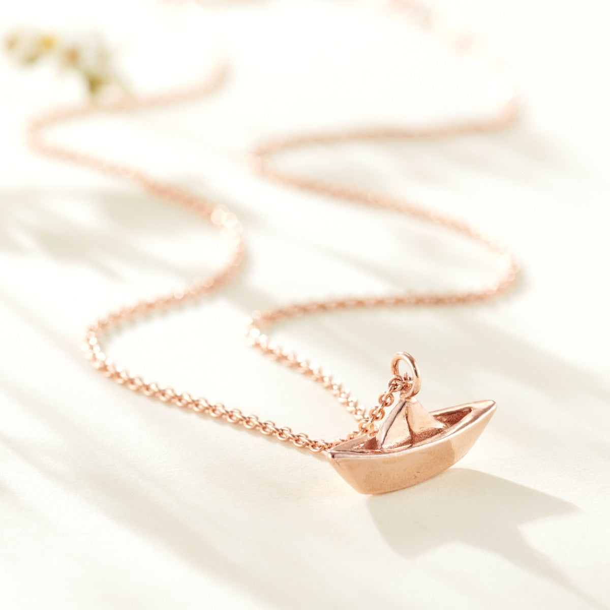 Origami Boat Charm Necklace