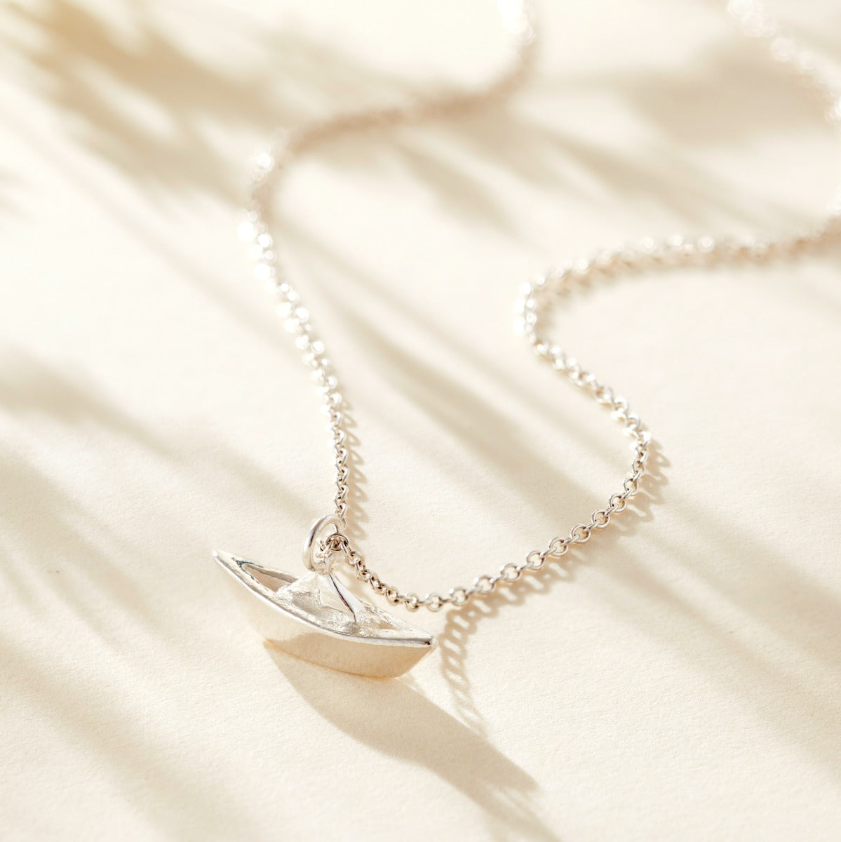 Origami Boat Charm Necklace