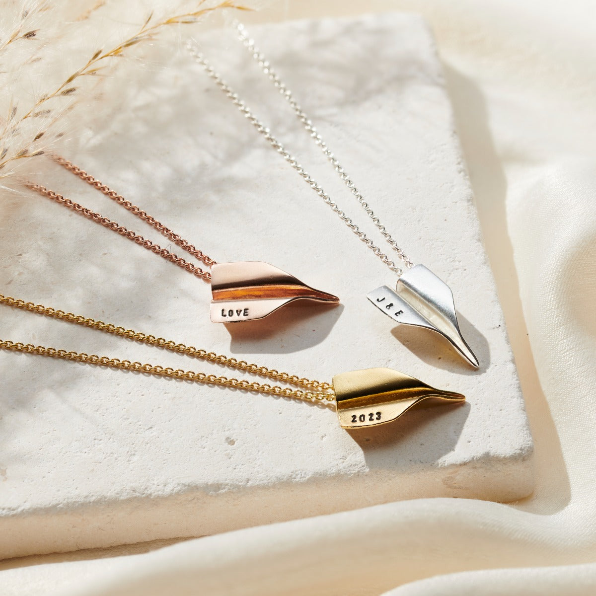 Personalised Paper Plane Necklace