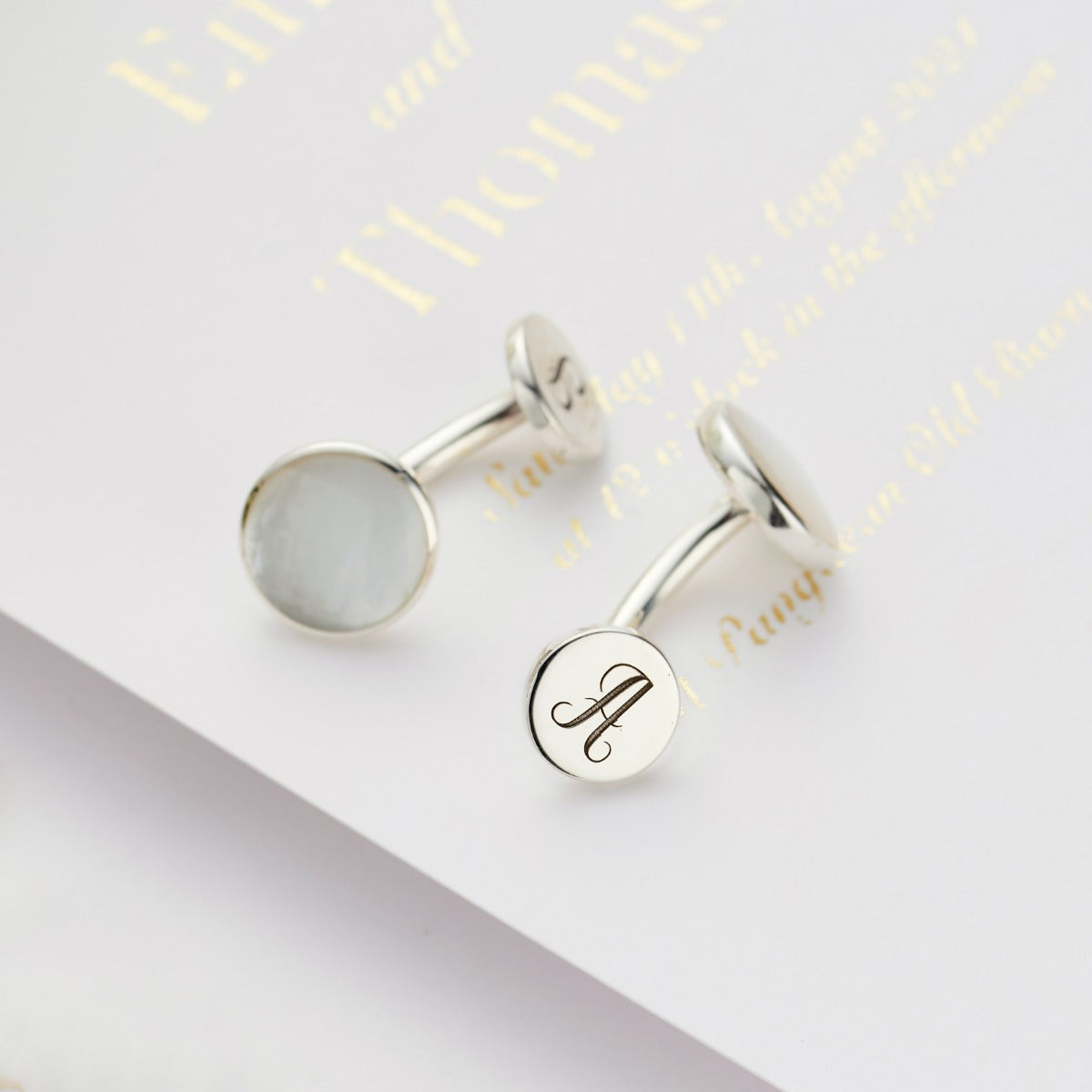 Personalised Mother Of Pearl Cufflinks