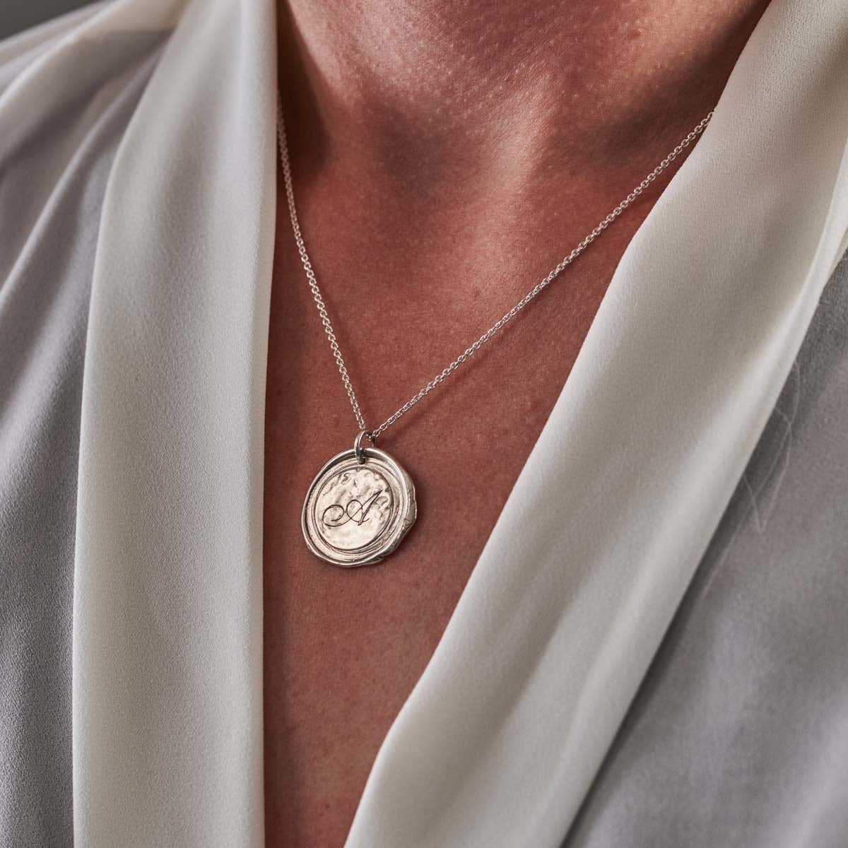 Personalised Wax Seal Initial Necklace