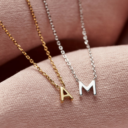 Petite Silver Initial Necklace