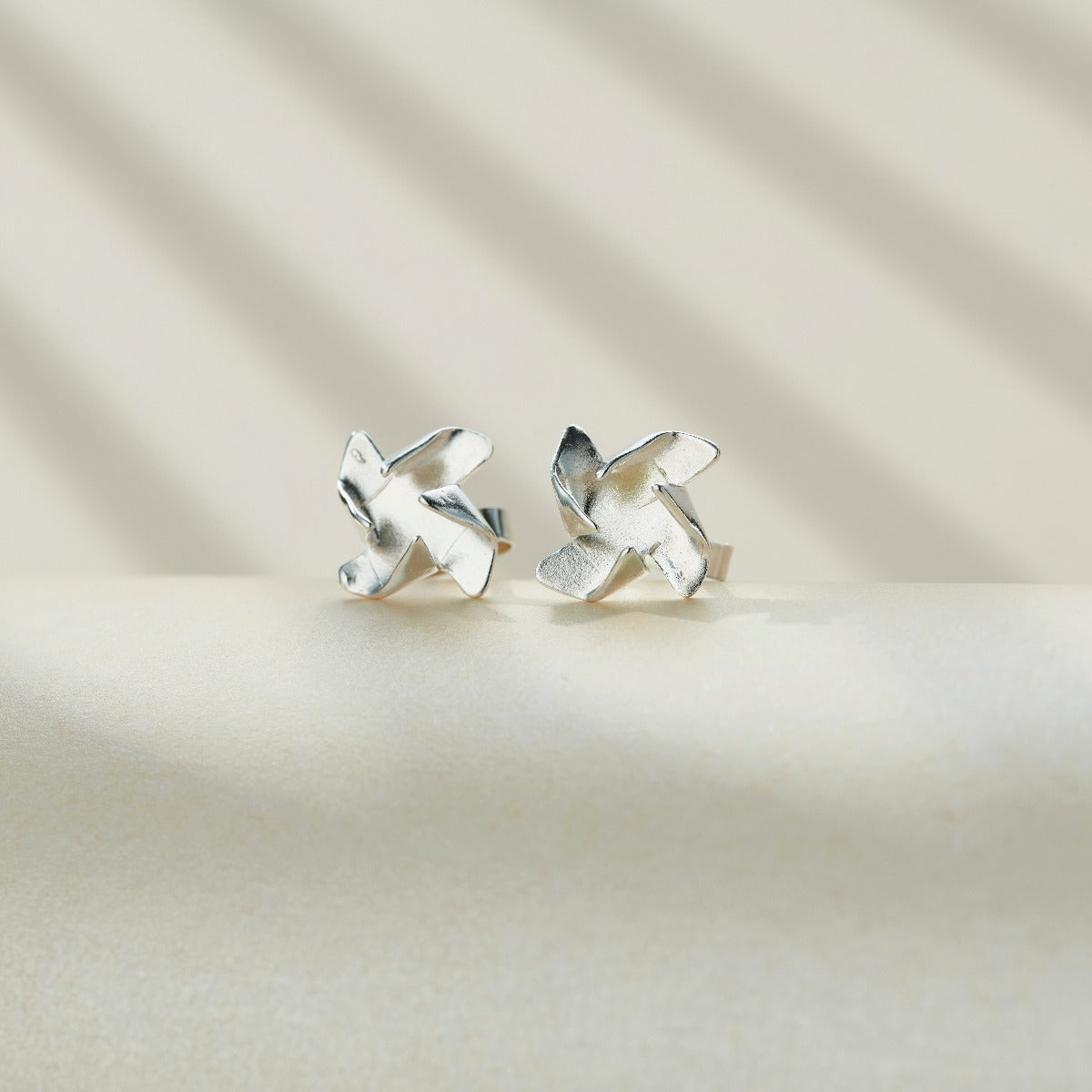 Origami Flower Stud Earrings