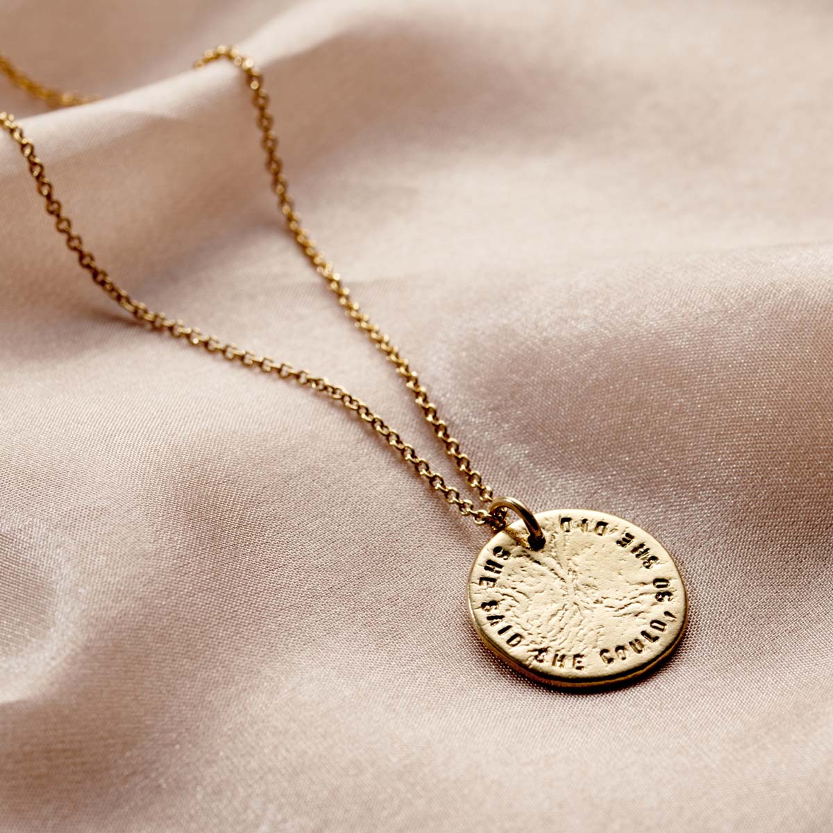 Personalised Molten Texture Disc Necklace