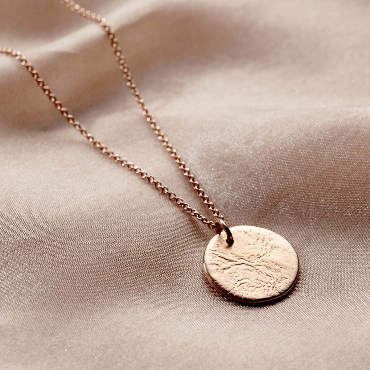 Personalised Molten Texture Disc Necklace