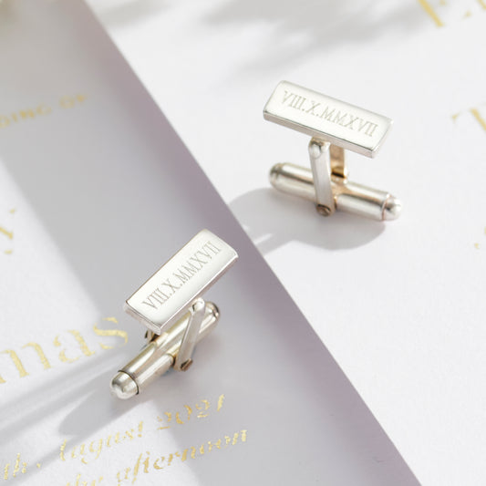 Wedding Day Roman Numeral Cufflinks