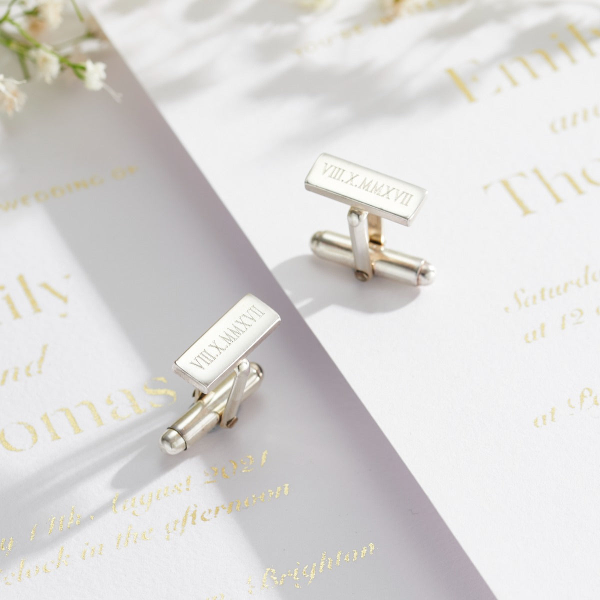 Wedding Day Roman Numeral Cufflinks