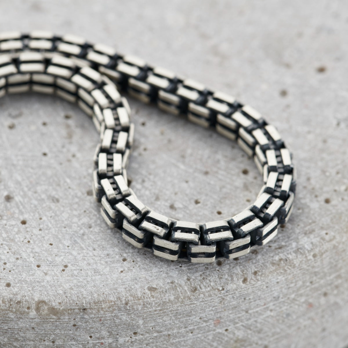 Men's Silver Box Chain Bracelet