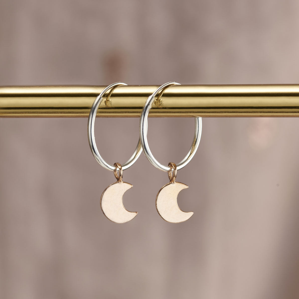 Moon Hoop Earrings