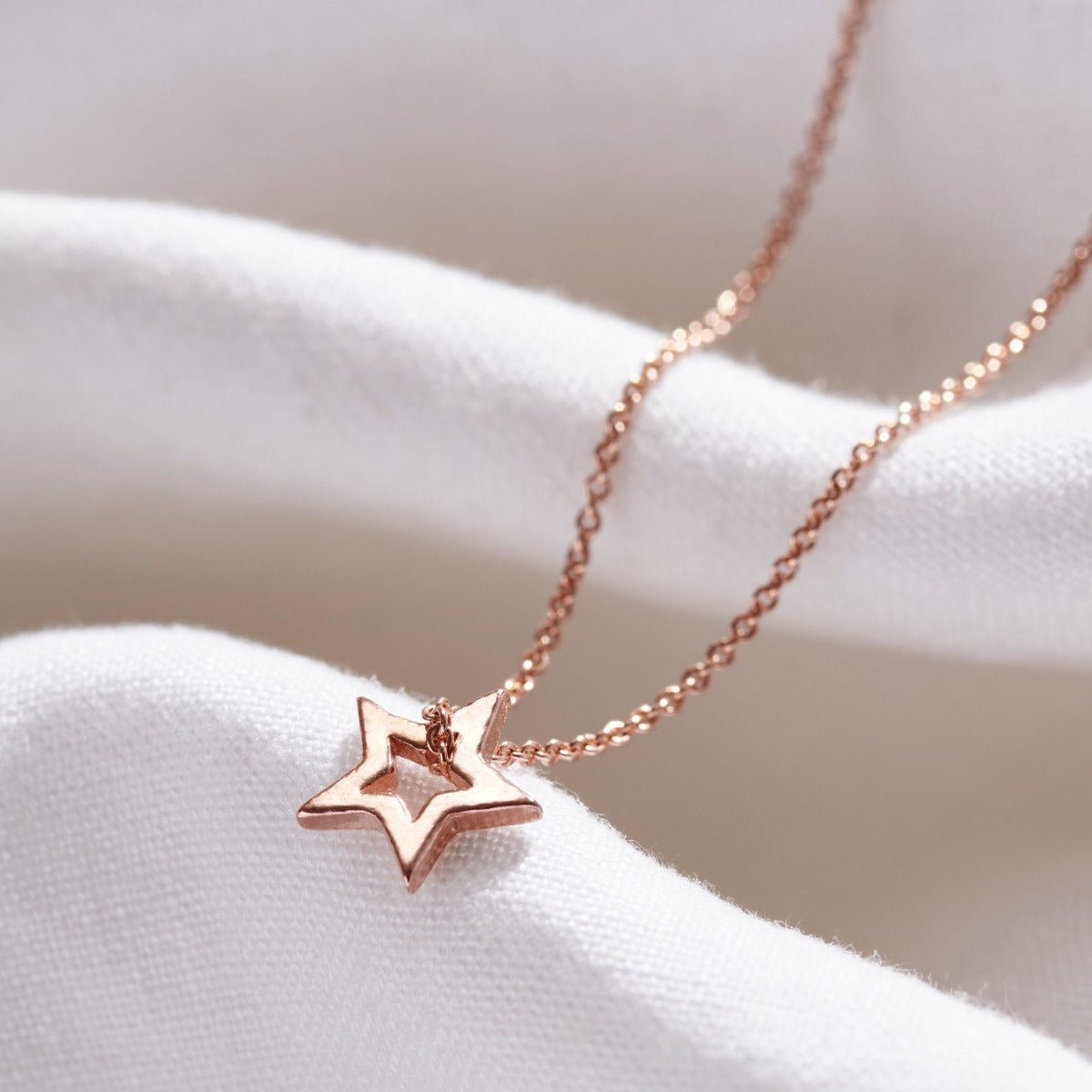 Small Open Star Charm Necklace