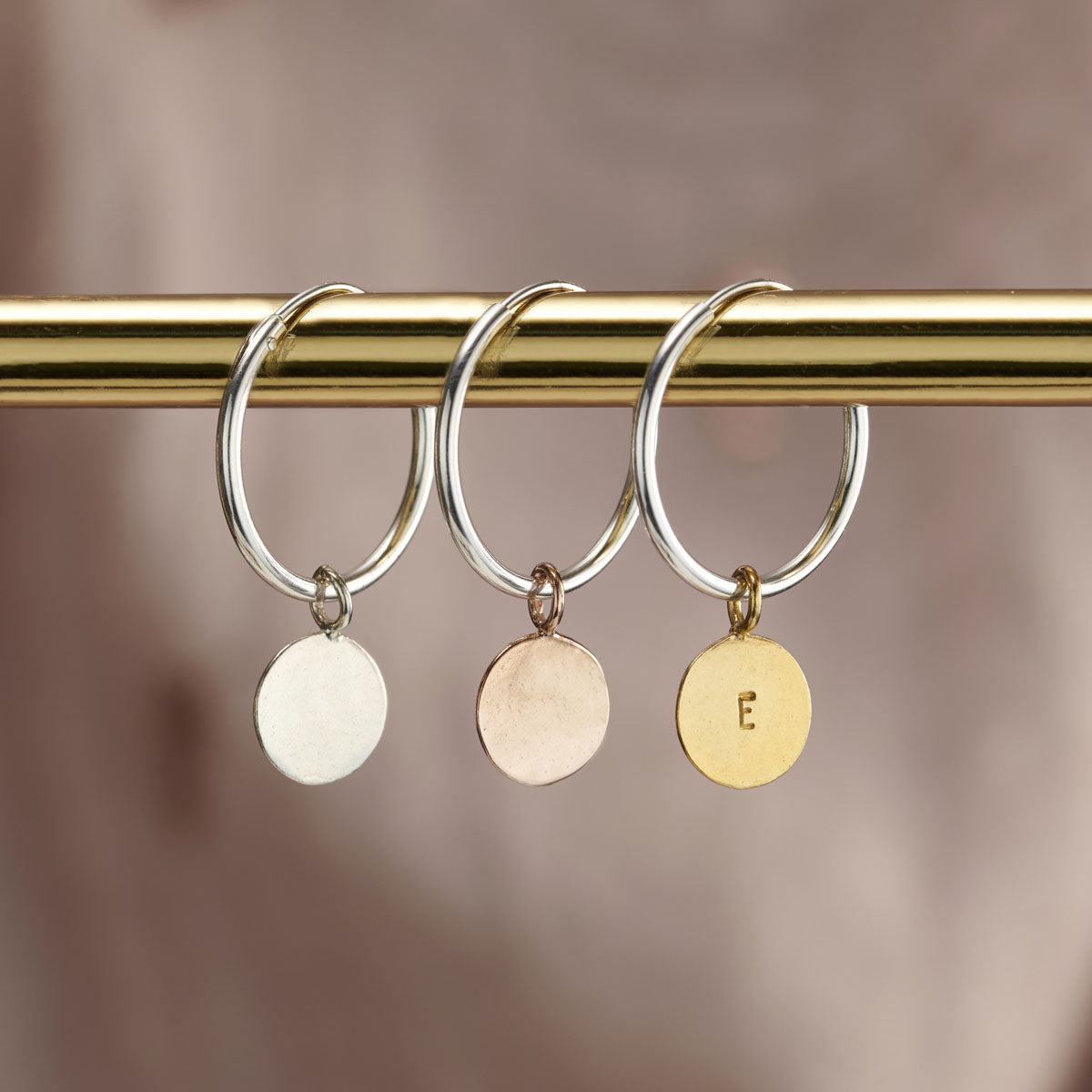 Personalised Disc hoop Earrings