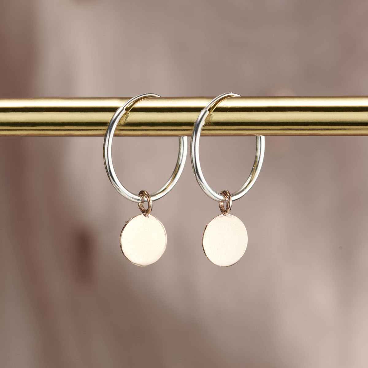 Personalised Disc hoop Earrings