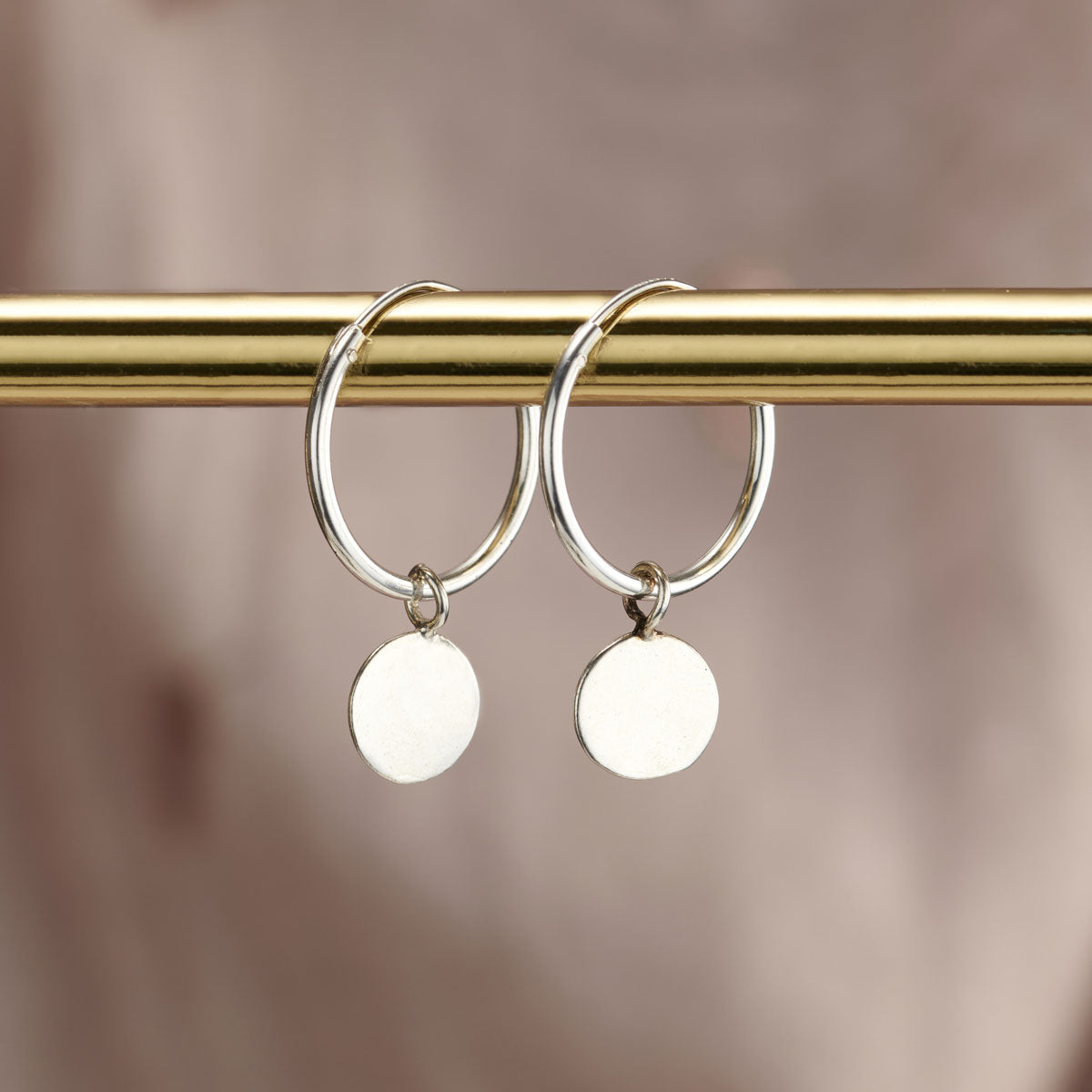 Personalised Disc hoop Earrings