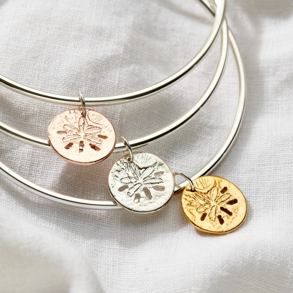 Personalised Sand Dollar Charm Bangle