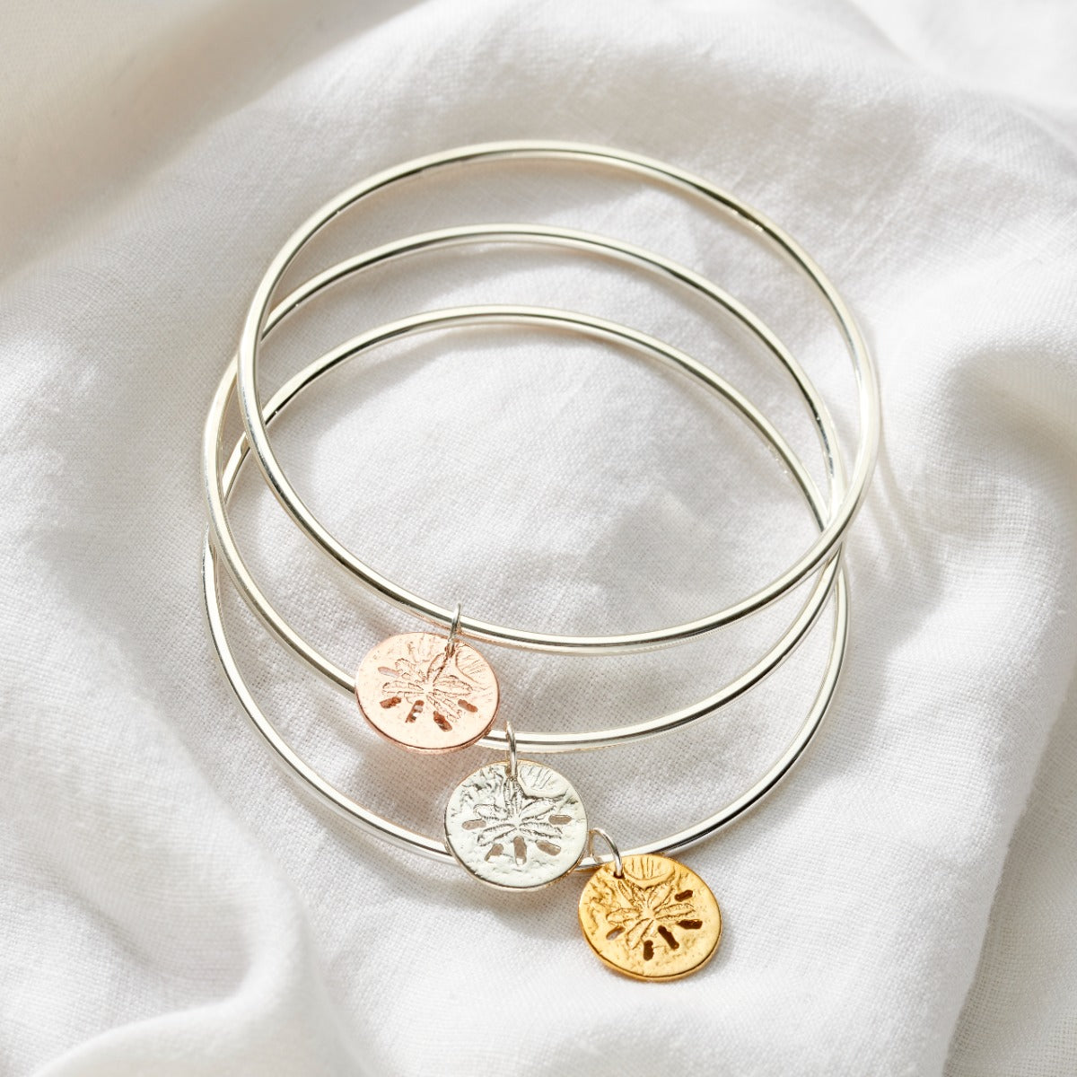 Personalised Sand Dollar Charm Bangle