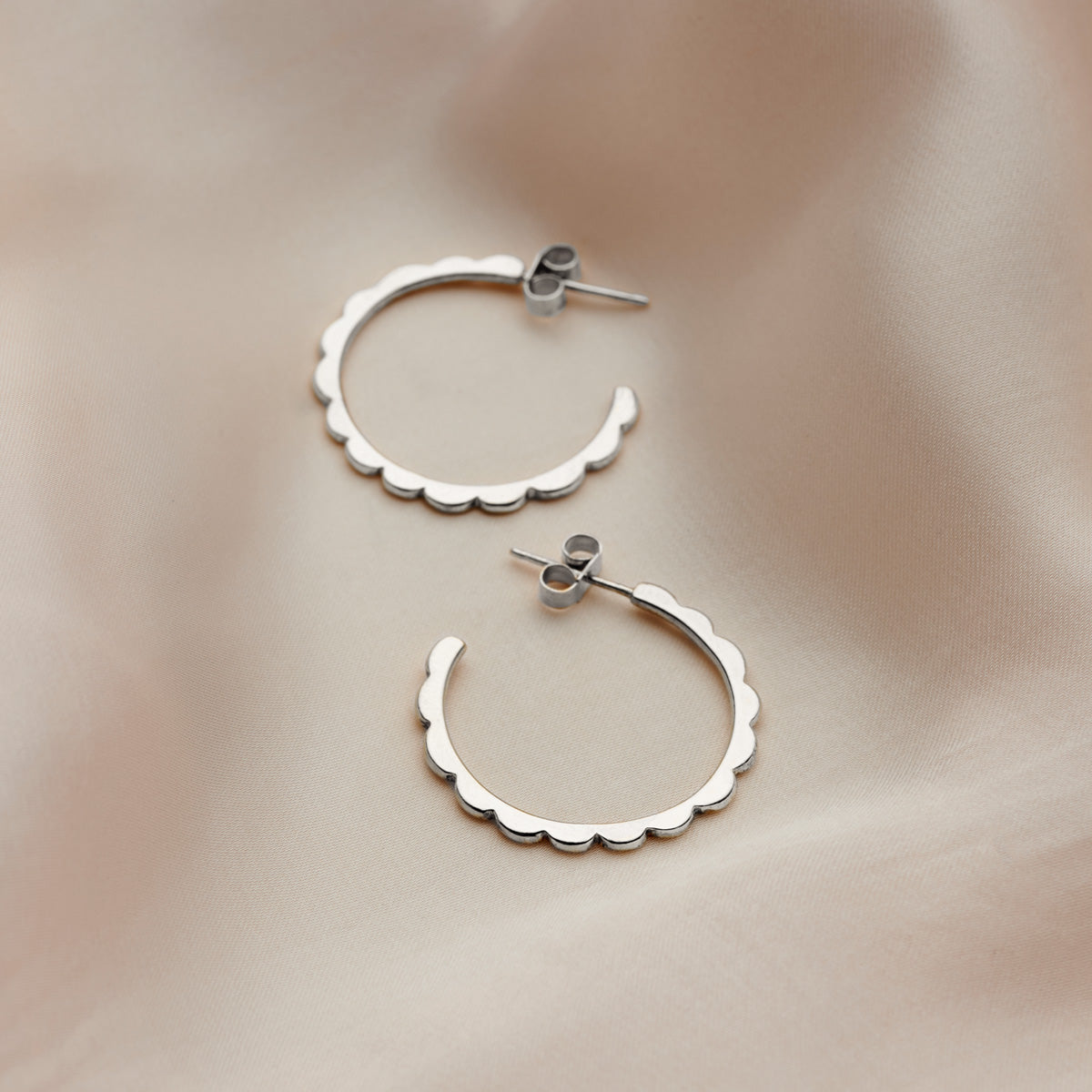 Personalised Scalloped Hoop Earrings