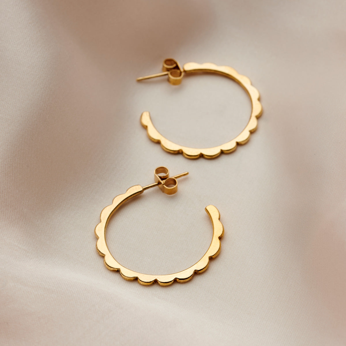 Personalised Scalloped Hoop Earrings