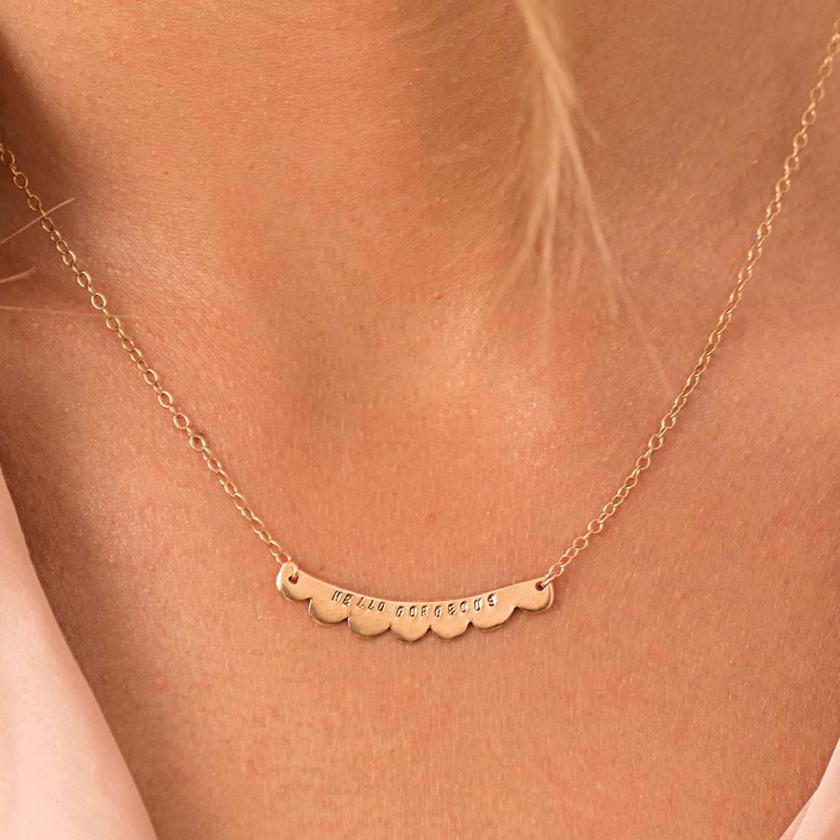 Personalised Scalloped Curve Necklace