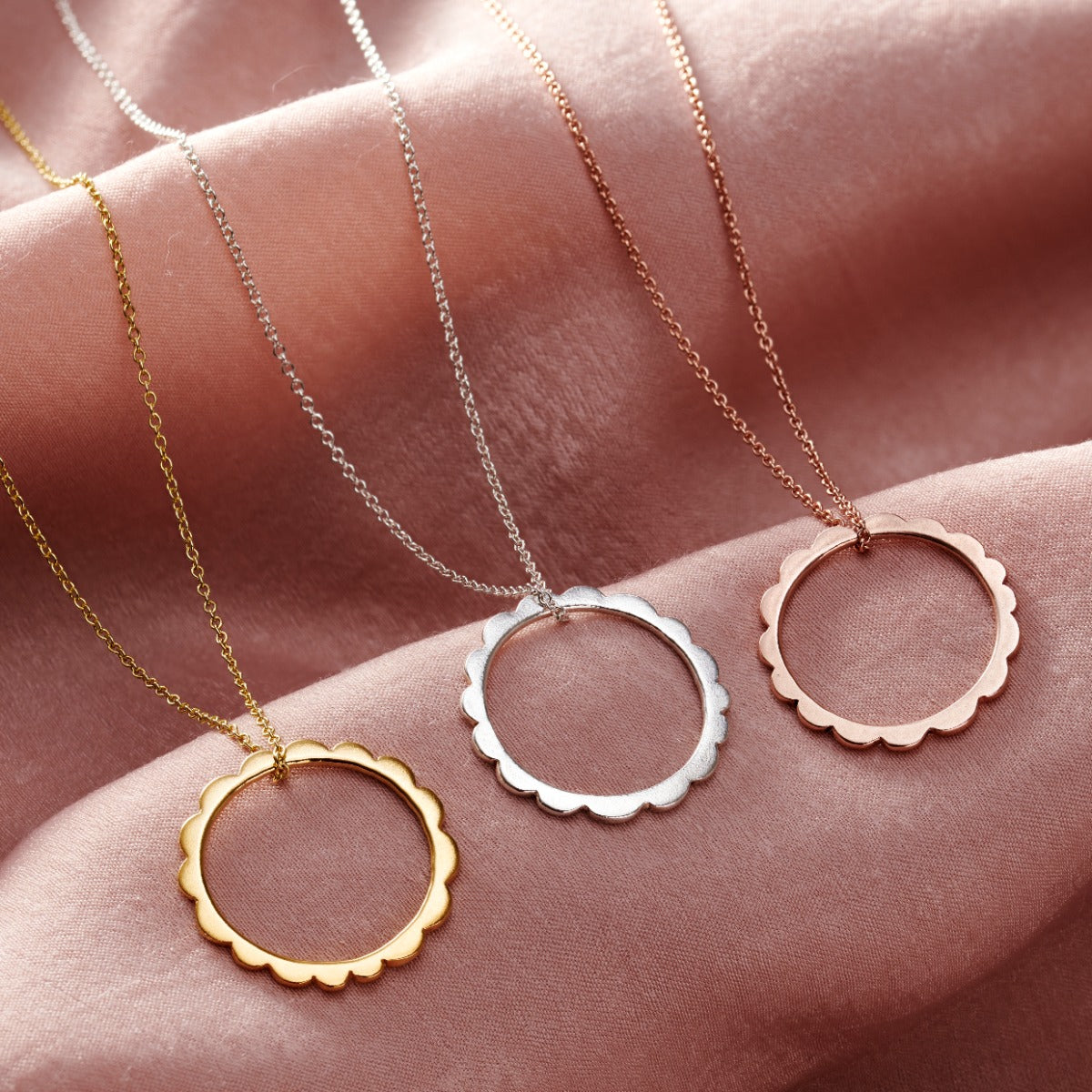 Personalised Scalloped Circle Necklace