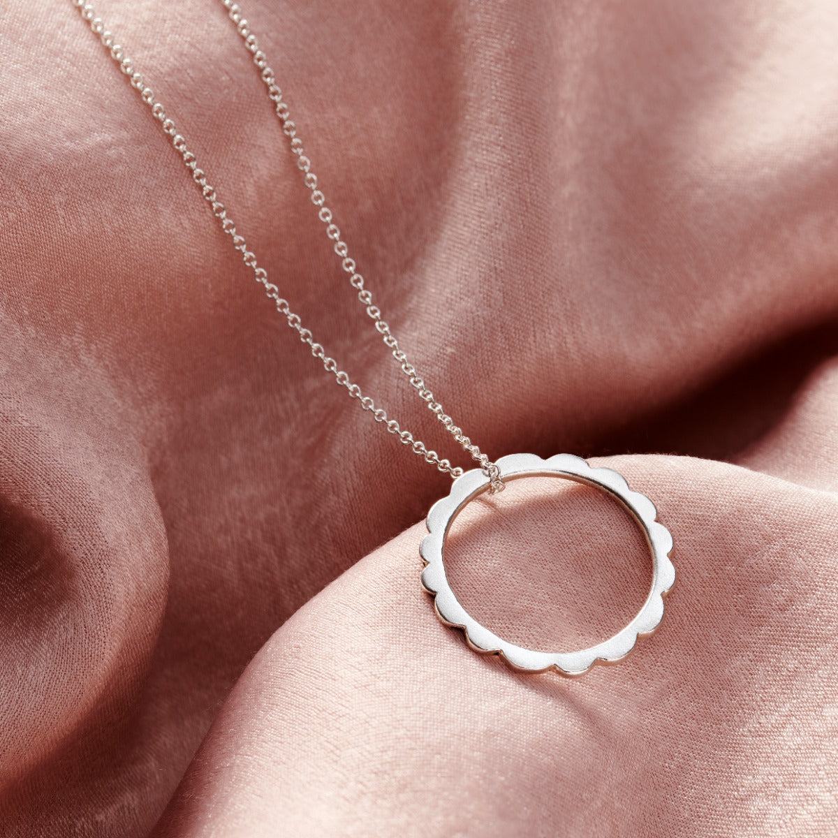 Personalised Scalloped Circle Necklace