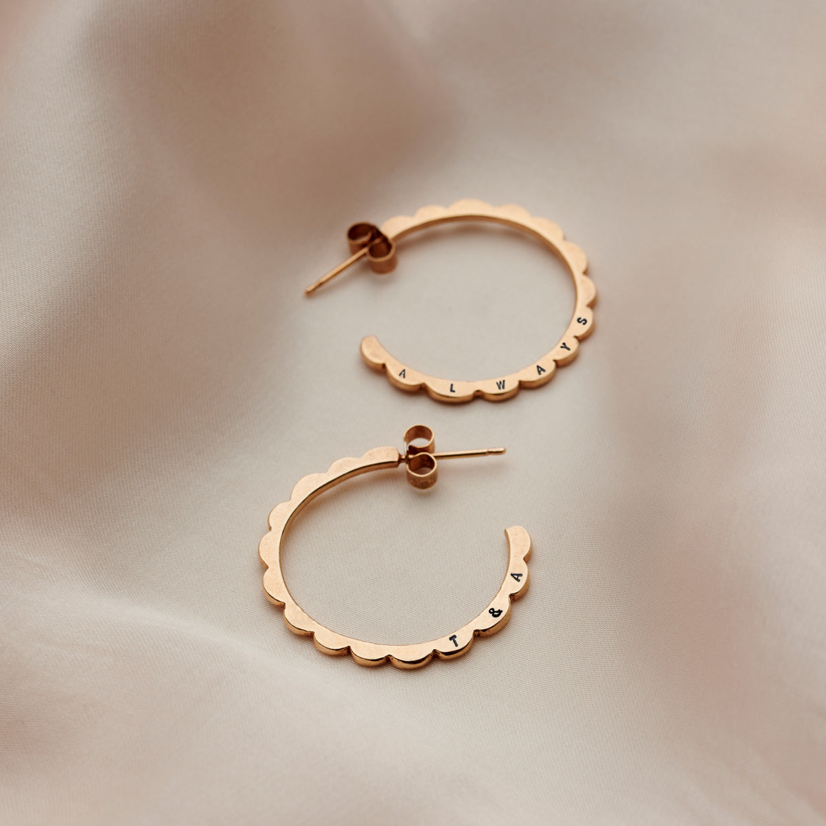 Personalised Scalloped Hoop Earrings