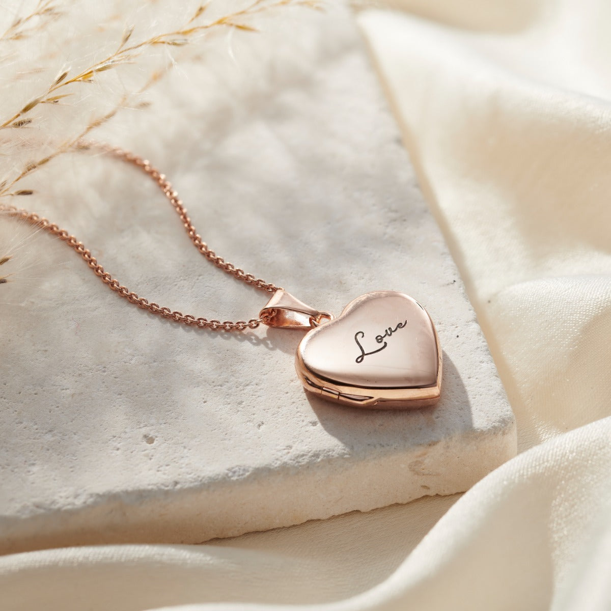 Script Name Heart Locket Necklace