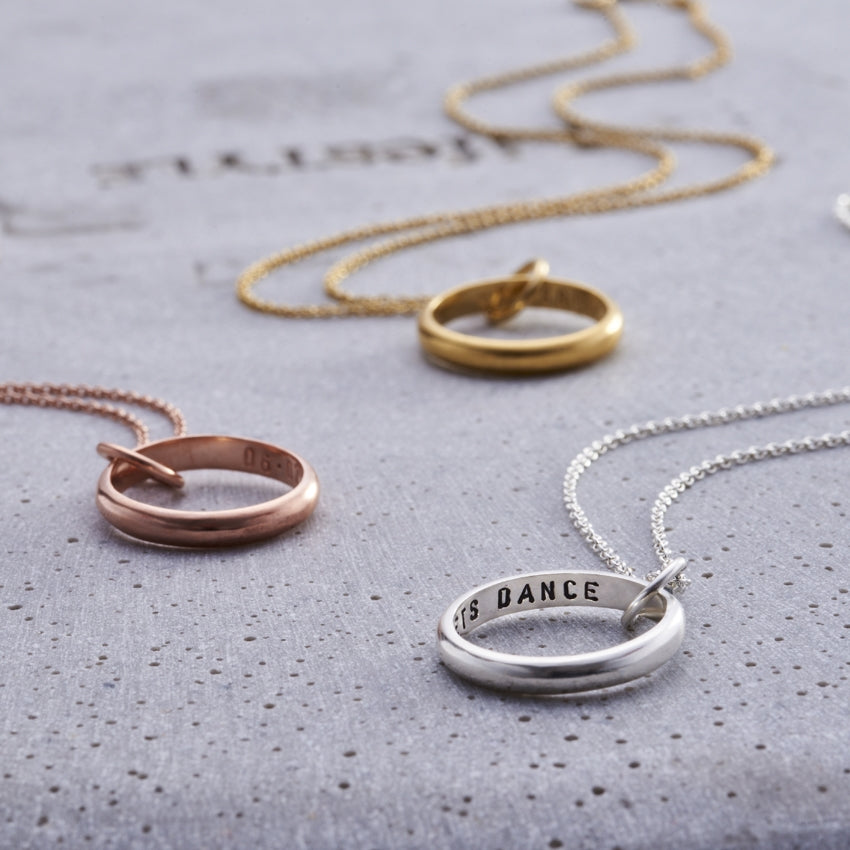 Personalised Secret Script Ring Necklace