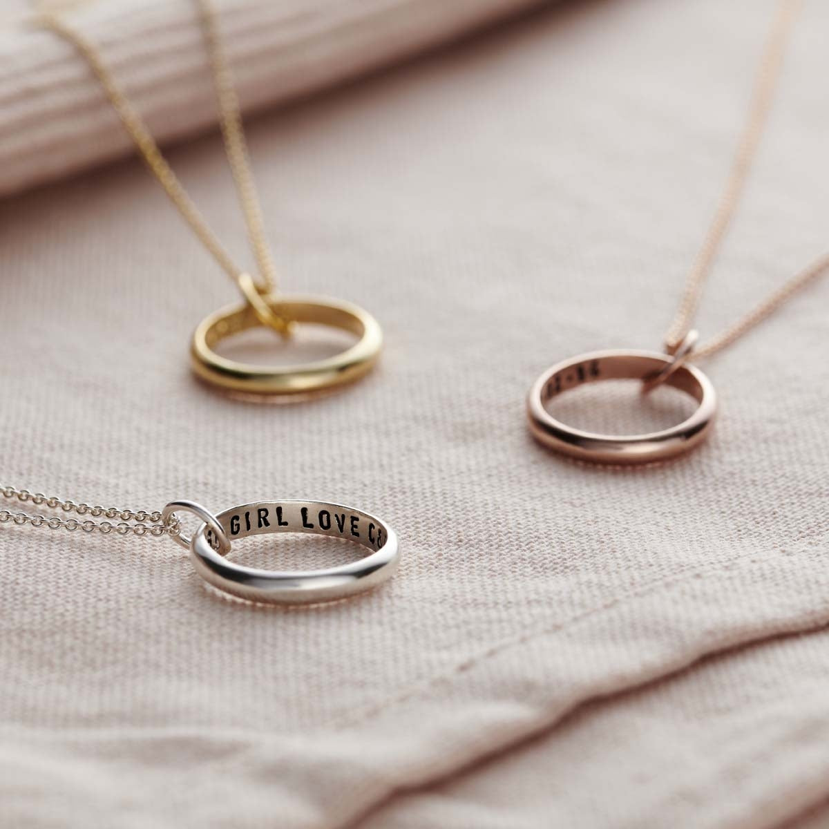 Personalised Secret Script Ring Necklace