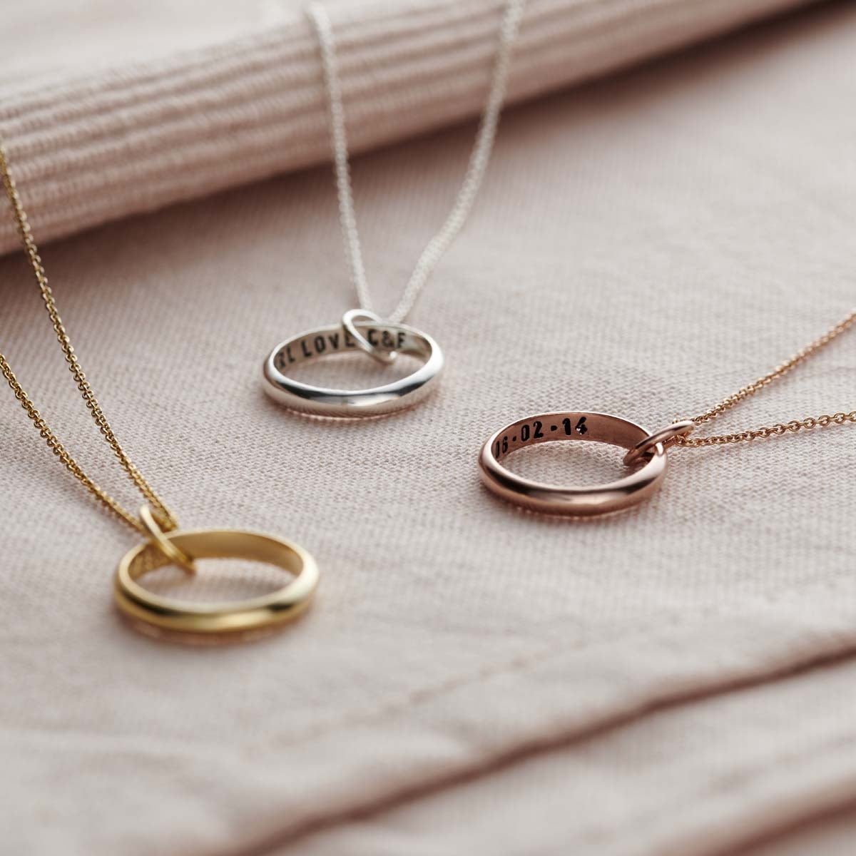 Personalised Secret Script Ring Necklace