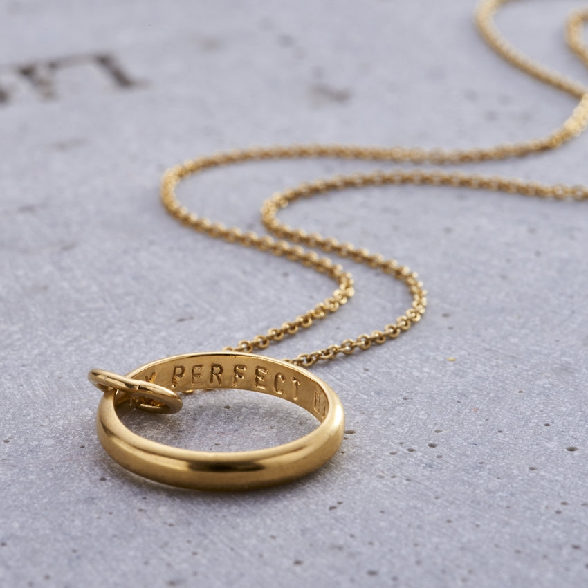 Personalised Secret Script Ring Necklace