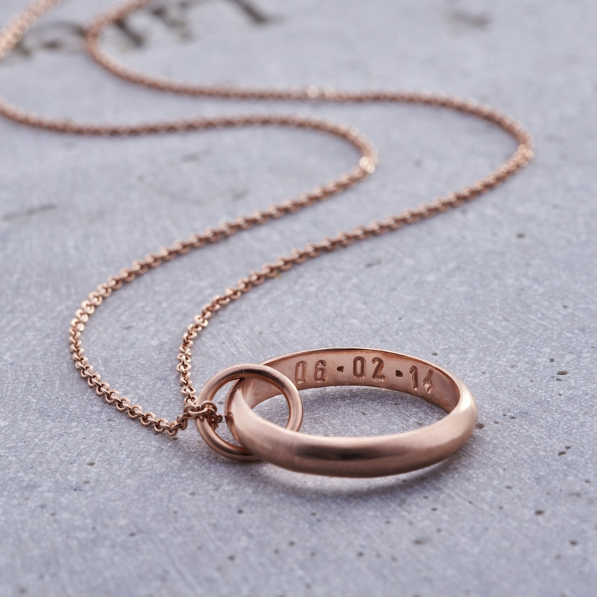 Personalised Secret Script Ring Necklace