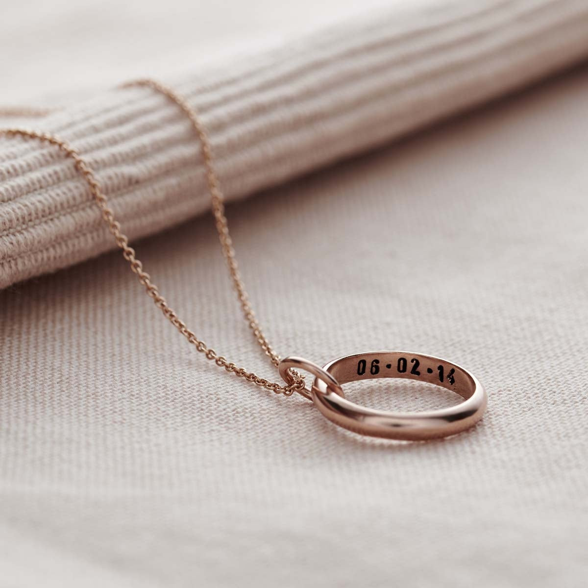 Personalised Secret Script Ring Necklace