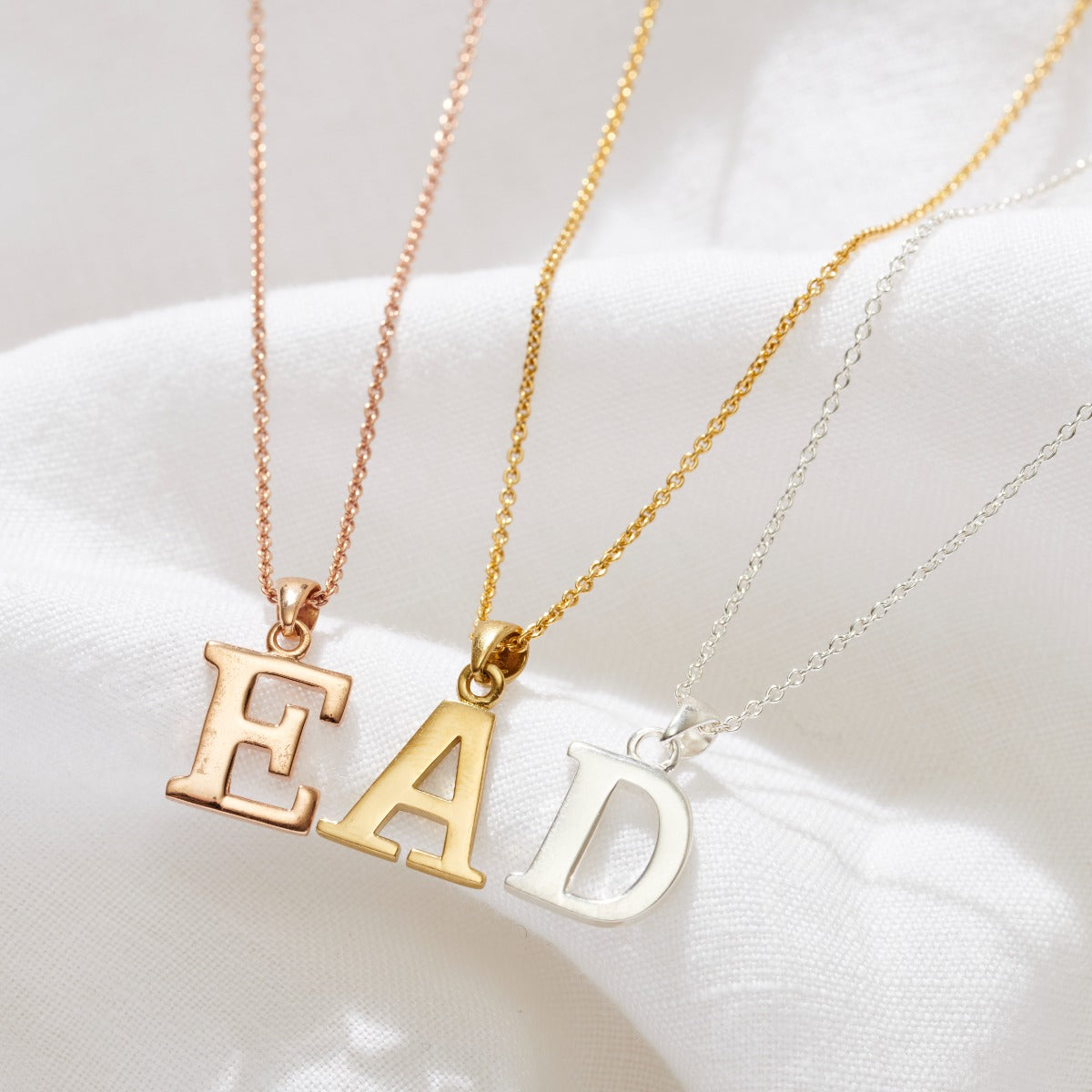 Serif Initial Letter Necklace