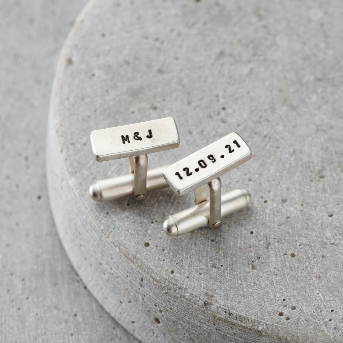 Personalised Rectangle Silver Cufflinks