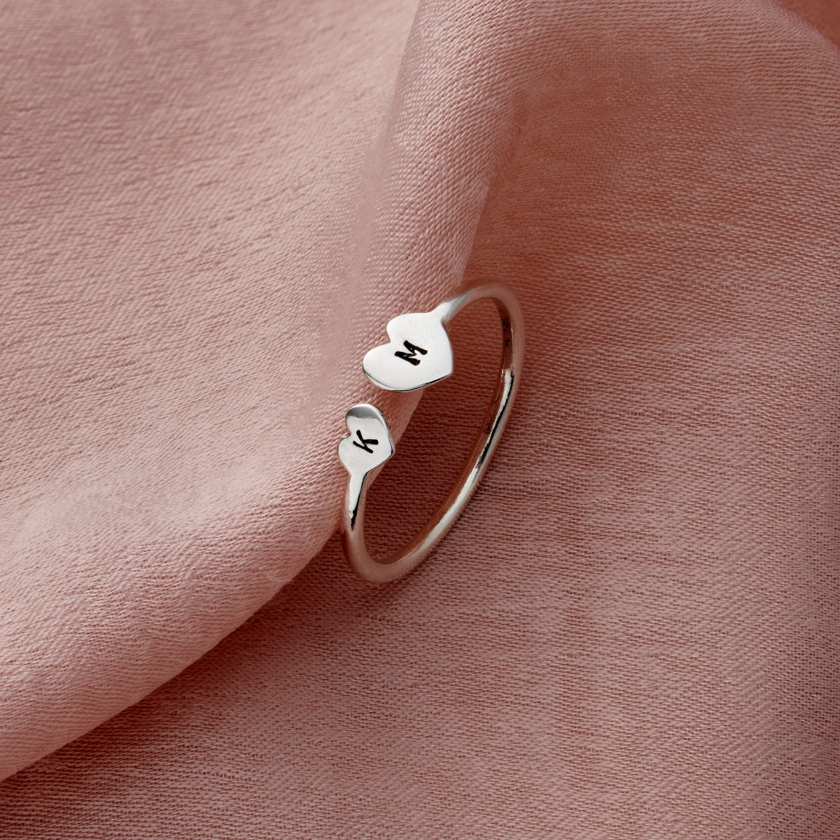 Personalised Heart Open Ring