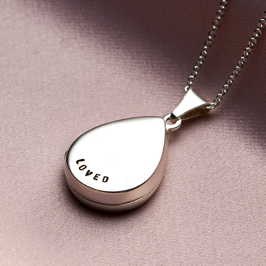 Personalised Small Droplet Locket Necklace