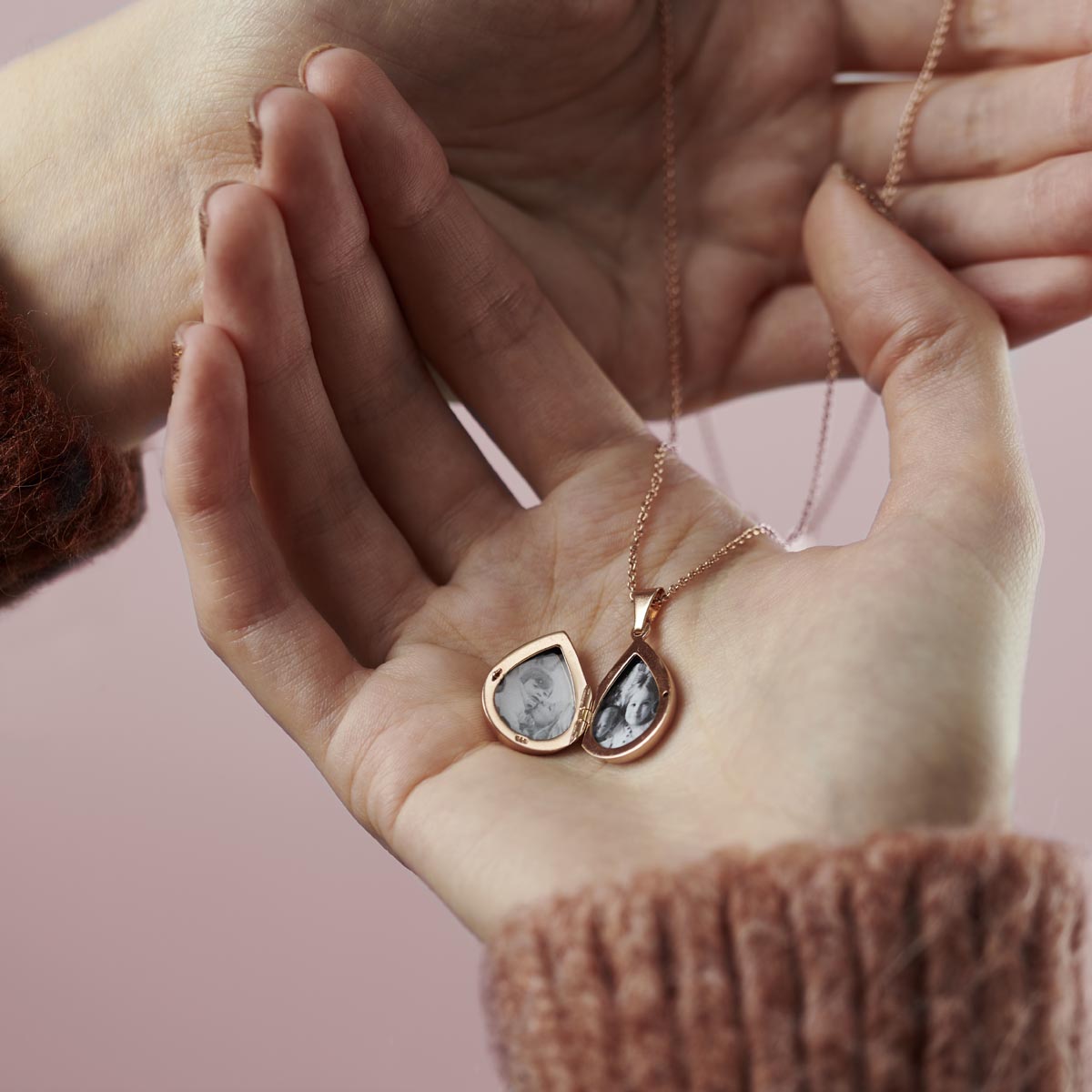 Personalised Small Droplet Locket Necklace