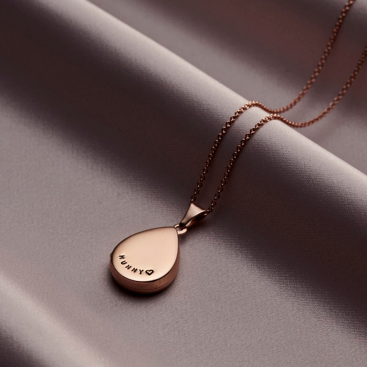 Personalised Small Droplet Locket Necklace