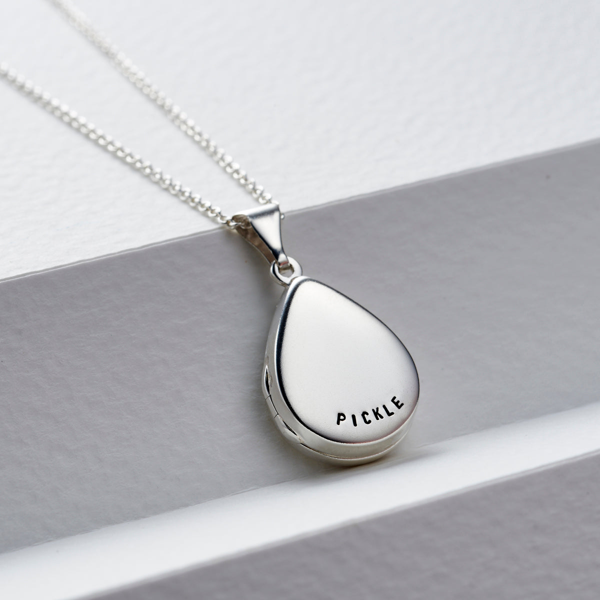 Personalised Small Droplet Locket Necklace