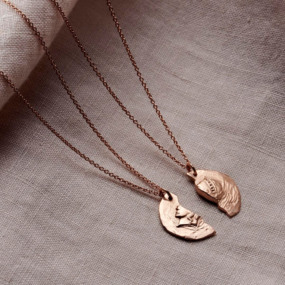 Split Coin Personalised Friendship Necklace Set