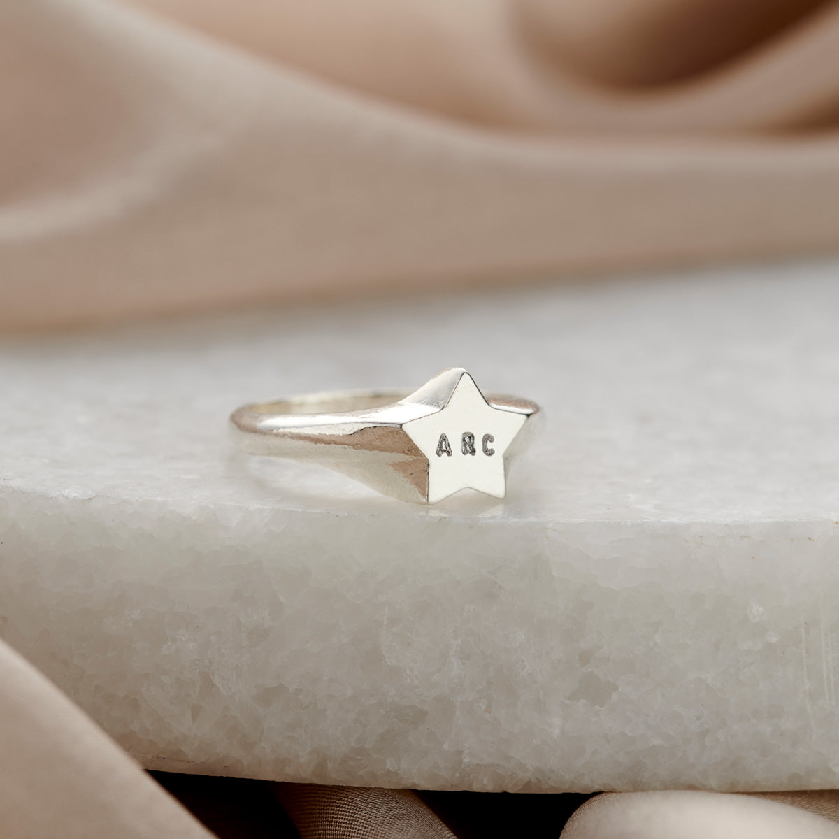 Personalised Star Signet Ring