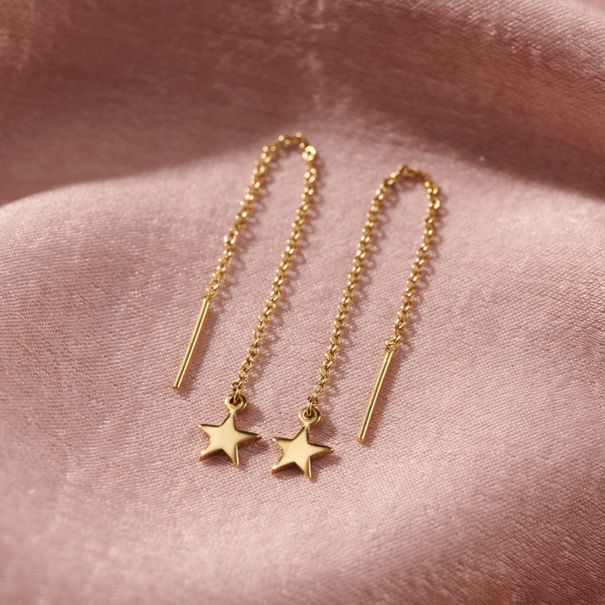 Personalised Star Charm Pull Through Earrings