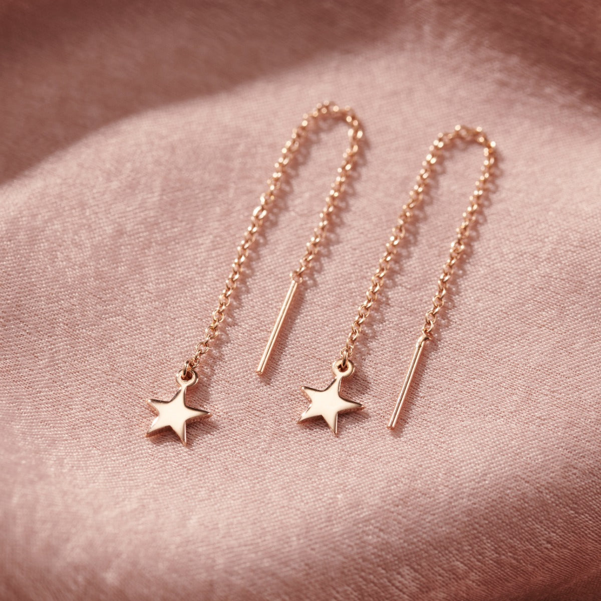 Personalised Star Charm Pull Through Earrings