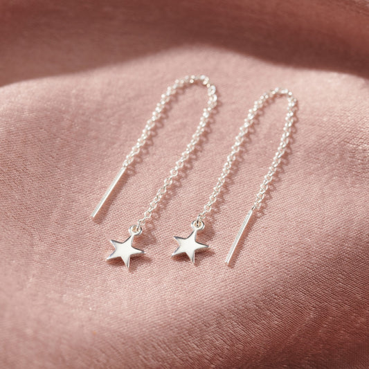 Personalised Star Charm Pull Through Earrings