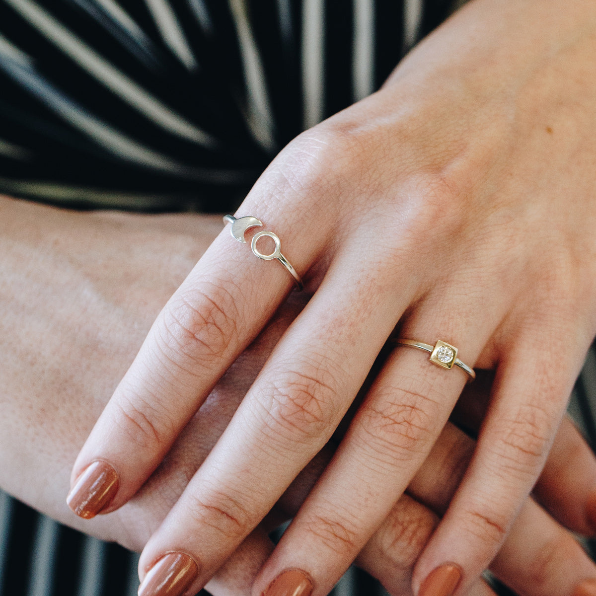 Personalised Sun & Moon Open Ring