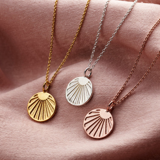 Personalised Sunburst Disc Necklace