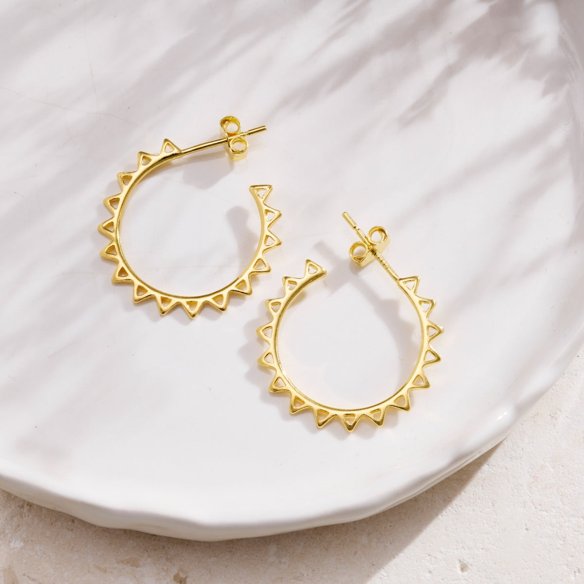 Sun Ray Open Hoop Earrings