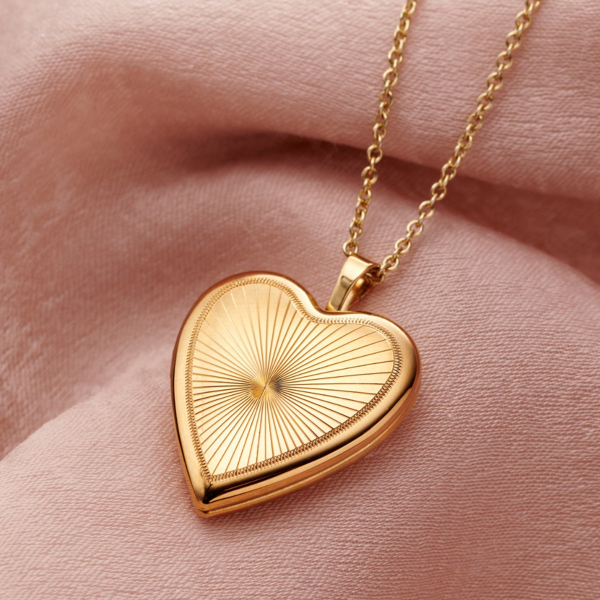 Sunburst Heart Locket Necklace