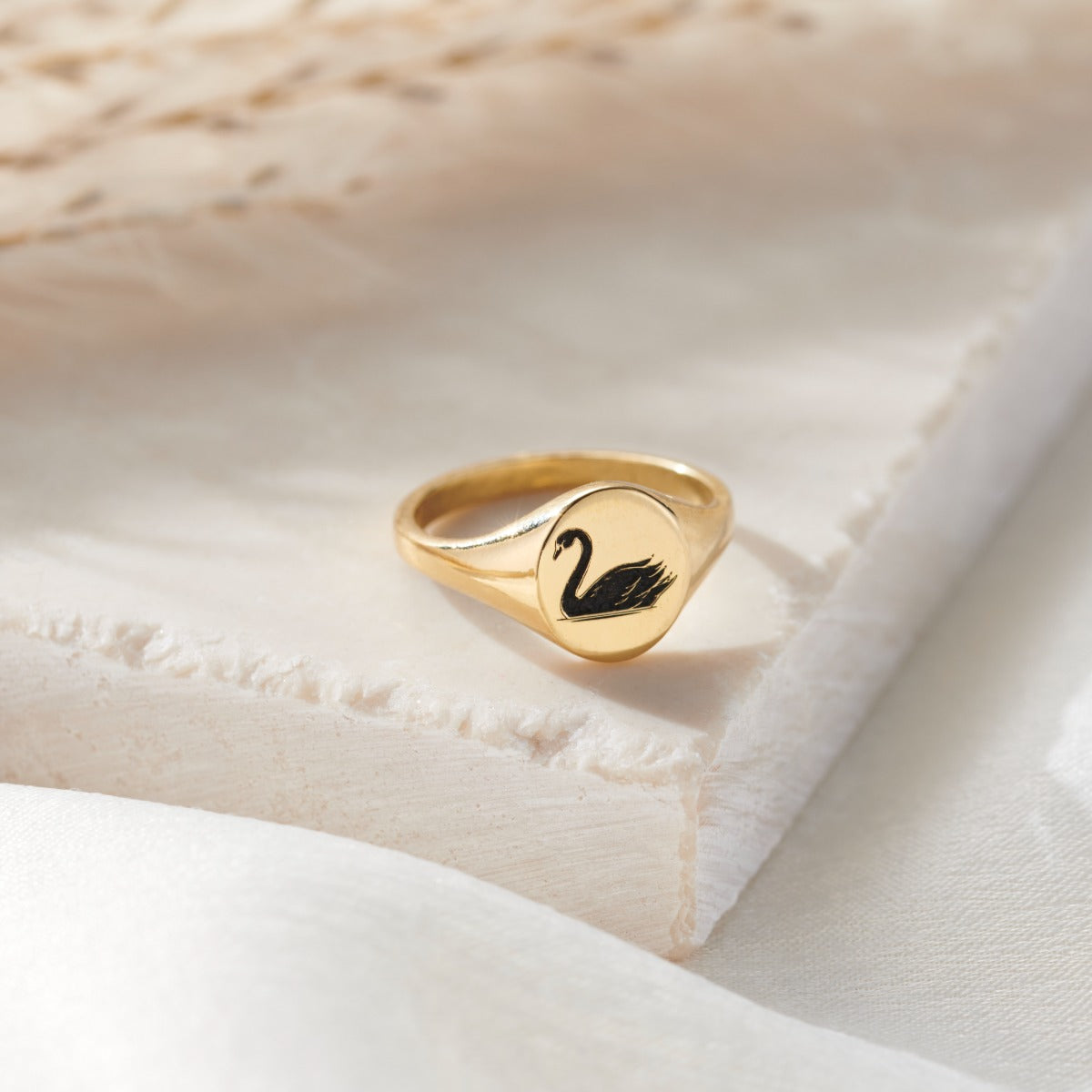 Swan Signet Ring